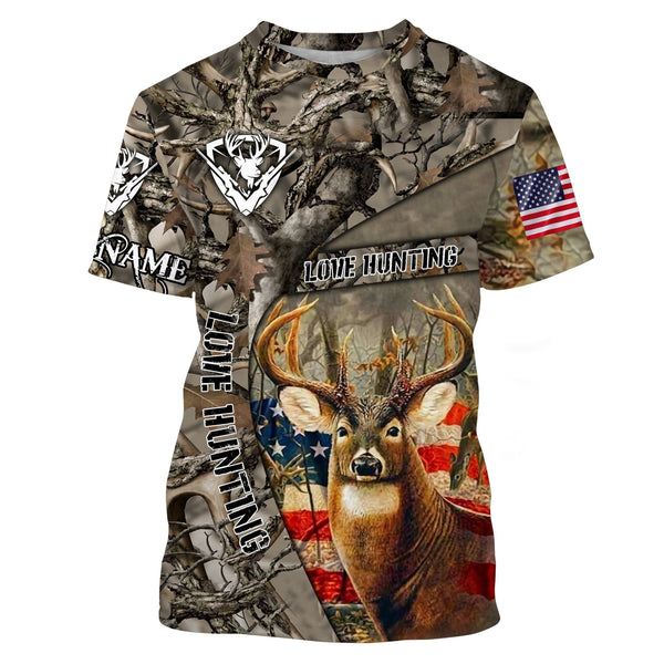 Maxcorners Custom Name US White-tailed Deer Hunting Camouflage 3D All Over Printed Clothes