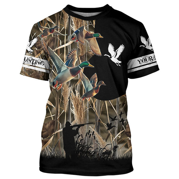 Maxcorners Personalized Duck Hunting Waterfowl Camo Shirts for Men, Kid, Duck Hunting clothes, hunting gifts LM2608