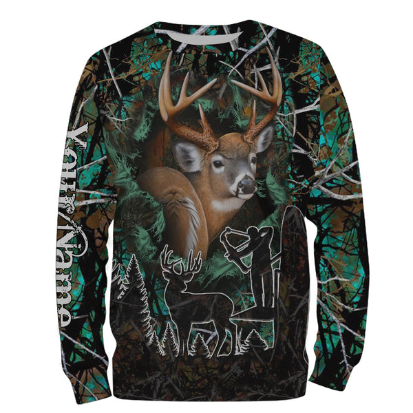 Maxcorners Custom Name Deer Hunting Camouflage 3D All Over Printed Clothes