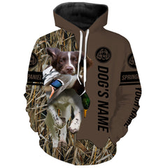 Maxcorners English Springer Spaniel Hunting Dog Custom Name Camo Shirts, Hunting Gifts LM1112