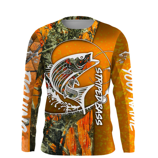 Maxcorners Striped Bass Halloween Fishing Customize Name 3D Shirts