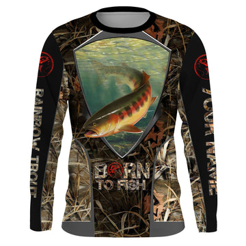 Maxcorners Born To Fish Rainbow Trout Fishing Customize Name 3D Shirts
