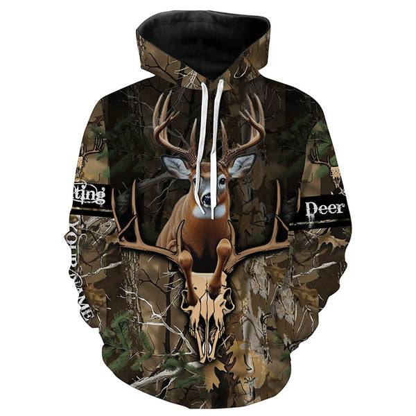 Maxcorners Deer Hunting Big Buck Jumping Camouflage Custom Name all over print Shirts, Deer Hunting Gifts LM2608