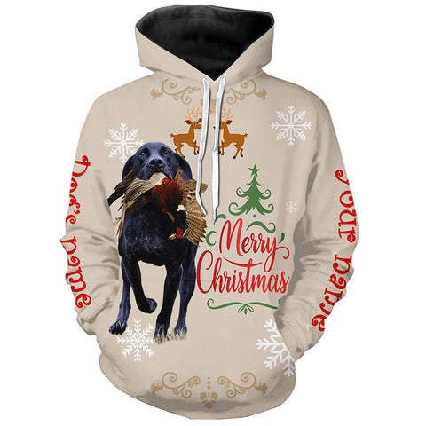 Maxcorners Christmas Black German Shorthaired Pointer Pheasant Hunting Dog Custom Name Shirts, Gifts For