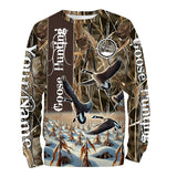 Maxcorners Goose Hunting Waterfowl Camo Custom Name Shirts, Goose Hunting Shirt, Gift For Hunter