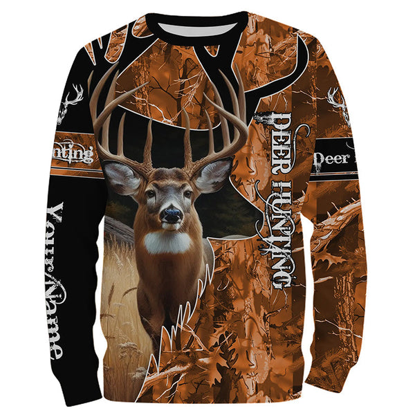 Maxcorners Deer Hunting Orange Camouflage Custom Name Shirts, Deer Hunting Shirt, Gifts For Hunters