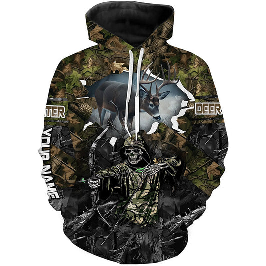 Maxcorners Deer Hunting Grim Reaper Camouflage Shirts for Deer Hunters, Personalized Hunting Shirts LM2608