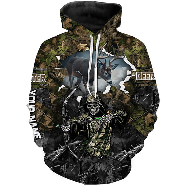 Maxcorners Deer Hunting Grim Reaper Camouflage Shirts for Deer Hunters, Personalized Hunting Shirts LM2608