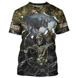 Maxcorners Deer Hunting Grim Reaper Camouflage Shirts For Deer Hunters Custom Name Shirt 3D All Over Printed Clothes