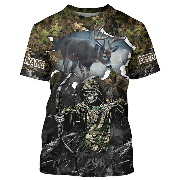 Maxcorners Deer Hunting Grim Reaper Camouflage Shirts for Deer Hunters, Personalized Hunting Shirts LM2608