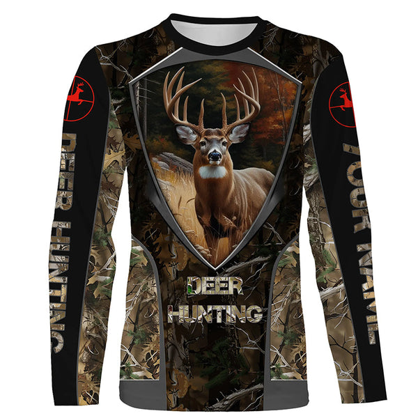 Maxcorners Best Deer Hunting Camouflage Custom Name Shirt 3D All Over Printed Clothes