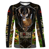 Maxcorners Born to Hunt Whitetail Deer Hunting Customize Name 3D Shirts