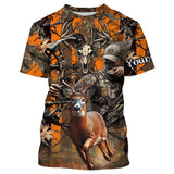 Maxcorners American Flag Deer Hunting Custom Name Shirt 3D All Over Printed Clothes