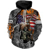 Maxcorners Deer Hunting Hunter American Flag Patriotic Custom Name Shirt 3D All Over Printed Clothes