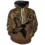 Maxcorners Duck Hunting Waterfowl Camo Customized Name Shirts for Adult and Kid, Personalized Duck Hunting Gifts LM2608