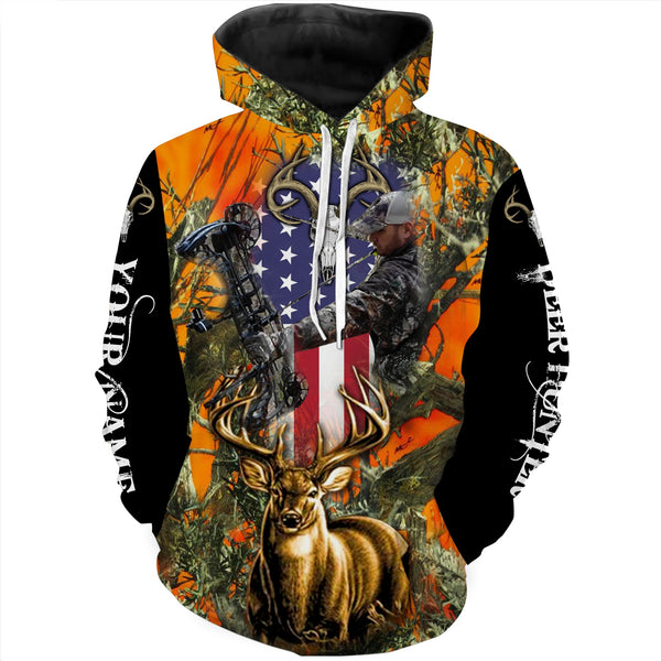 Maxcorners Deer Hunting Orange Camo Customize Name 3D Shirts