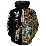 Maxcorners Duck Hunting Waterfowl Camo Custom Name Shirts for Men and Kid, Personalized Duck hunters gifts LM2608