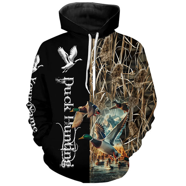 Maxcorners Duck Hunting Waterfowl Camo Custom Name Shirts for Men and Kid, Personalized Duck hunters gifts LM2608