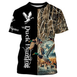 Maxcorners Duck Hunting Waterfowl Camo Custom Name Shirts for Men and Kid, Personalized Duck hunters gifts LM2608