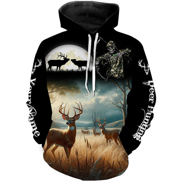Maxcorners Deer Hunting Grim Reaper Custom Name Shirts for Deer Hunter, Hunting Gift, Hunting Shirts LM2608
