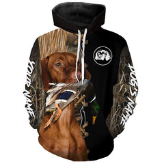 Maxcorners Vizsla Hunting Dog Custom Name Hoodie Shirt for Hunter  | Duck