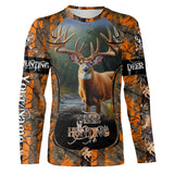 Maxcorners Whitetail Deer Hunting Orange Camo Custom Name Shirt 3D All Over Printed Clothes