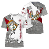 Maxcorners Florida Fishing and Hunting Deer and Bass all over print Shirt, Personalized Gift for Hunter Fisherman LM2608
