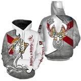 Maxcorners Florida Fishing and Hunting Deer and Bass all over print Shirt, Personalized Gift for Hunter Fisherman LM2608