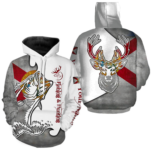 Maxcorners Florida Fishing and Hunting Deer and Bass all over print Shirt, Personalized Gift for Hunter Fisherman LM2608