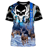 Maxcorners Custom Name Deer Hunting Deer Skull 3D All Over Printed Clothes