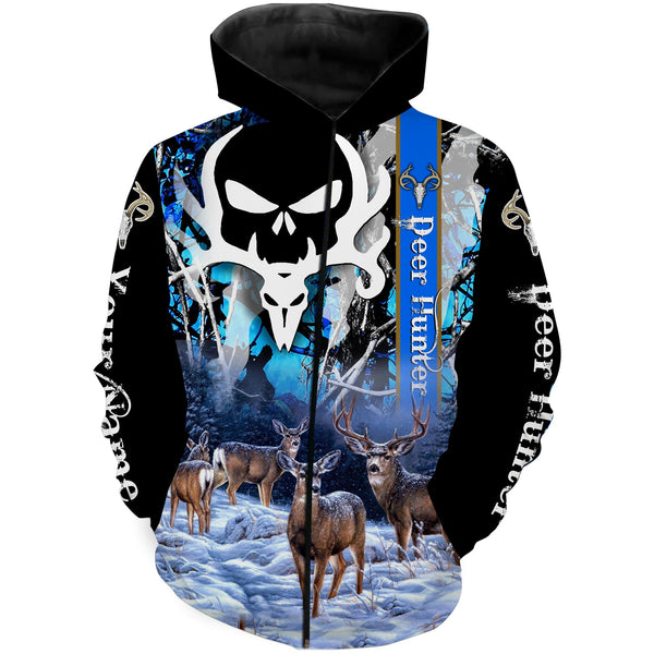 Maxcorners Custom Name Deer Hunting Deer Skull 3D All Over Printed Clothes