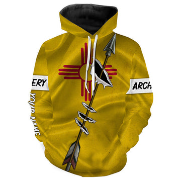 Maxcorners Archery Bow Hunting New Mexico flag custom Name 3D All over print Shirt, Personalized Archers Gift LM2608