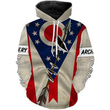 Maxcorners Archery Bow Hunting Ohio flag custom Name 3D All over print Shirts - Archers Gifts for Adult and Kid LM2608