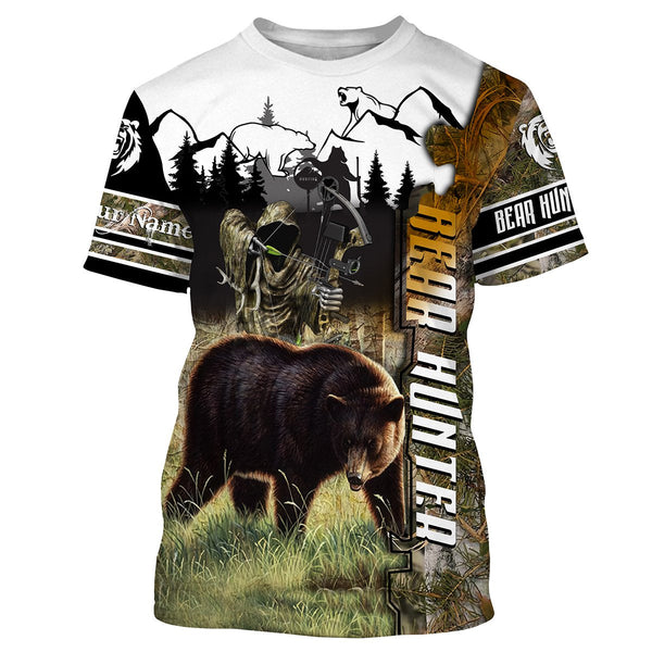 Maxcorners Bear Hunting Customize Name 3D Shirts