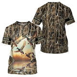 Maxcorners Mallard Duck Hunting Waterfowl Camo Custom Name Shirts for Men and Kid, Duck Hunting clothing LM2608