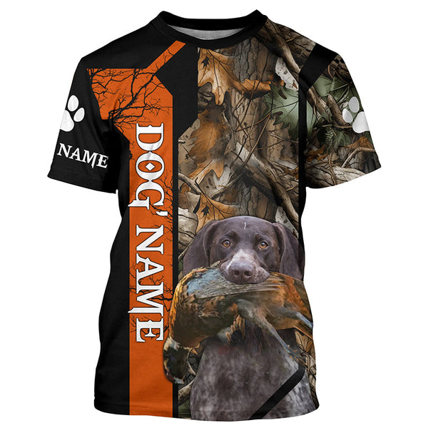 Maxcorners German Shorthaired Pointer Dog Pheasant hunting Camo customized Name Shirts for Hunters LM2608