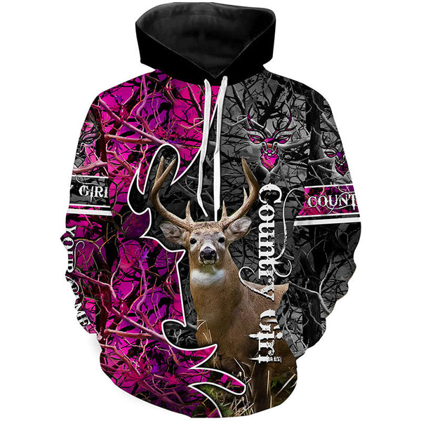 Maxcorners Country Girl Deer Hunting Customize Name 3D Shirts