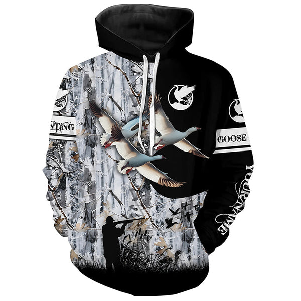 Maxcorners Snow Goose Hunting Camo Customize Name 3D All Over Print Shirts, Hoodie, Long Sleeve