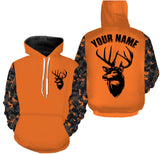 Maxcorners Deer hunting Custom Name Full Printing Orange Shirts, Personalized hunting Shirt for Men, Women LM2608