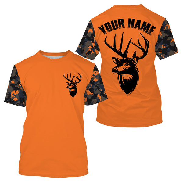 Maxcorners Deer hunting Custom Name Full Printing Orange Shirts, Personalized hunting Shirt for Men, Women LM2608