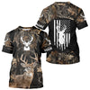 Maxcorners Deer Hunting With Full All Over 3D For Deer Hunters, Personalized US Flag Camouflage LM1112