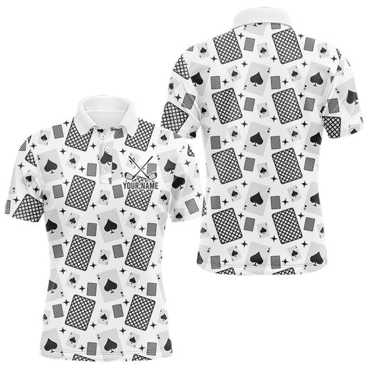 Maxcorners Personalized Poker Mens Golf Polo Shirt Funny Golf Top For Team, Golfer Gift For Men
