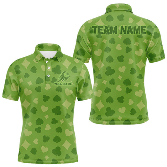 Maxcorners Personalized Poker Green Mens Golf Polo Shirt, Funny Golf Top For Family Team Shirt