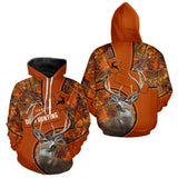 Maxcorners Whitetail Deer Hunting Shirt Orange Camo 3D All Over Print Personalized Gift for Hunters LM2608