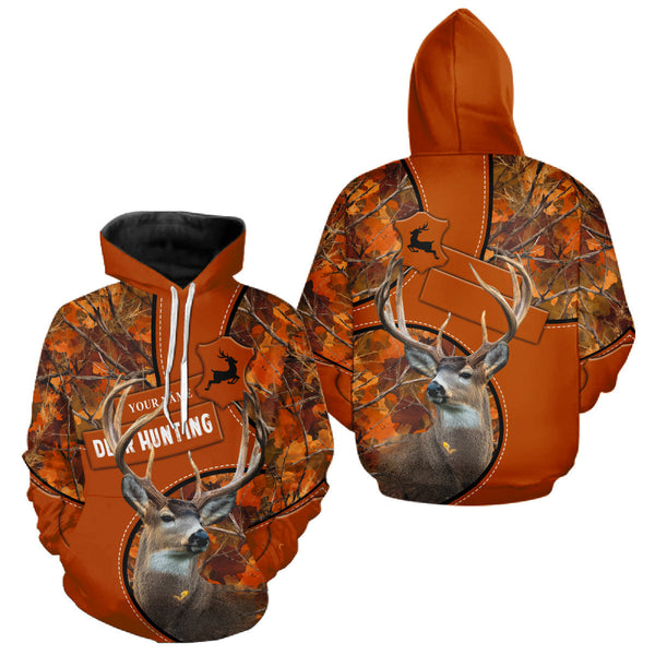 Maxcorners Whitetail Deer Hunting Shirt Orange Camo 3D All Over Print Personalized Gift for Hunters LM2608