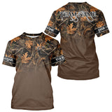 Maxcorners Personalized Brown Deer Hunting Camo Full Printing Shirts, Best Hunting Gifts LM2608
