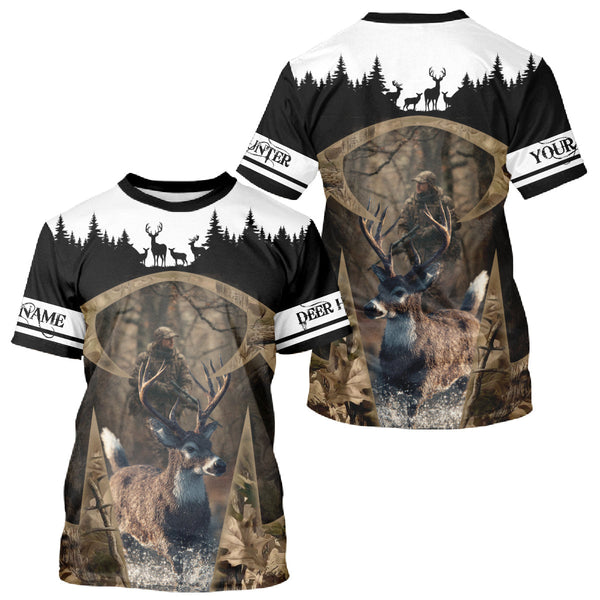Maxcorners Whitetail Deer Hunting Season Shirt 3D Forest Scene Camo Best Hunting Gift For Hunters LM2608