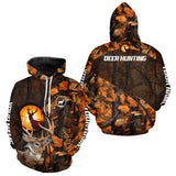 Maxcorners Whitetail Deer Hunting Orange Camo 3D All-Over Printed Shirt, Custom Name Hunting Shirt LM2110