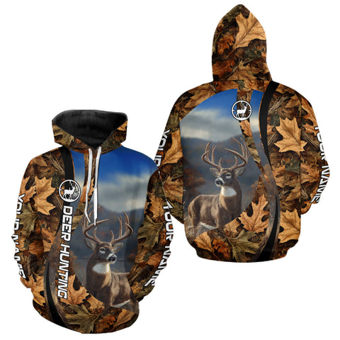Maxcorners Personalized Deer Hunting Shirt 3D All Over Print with Fall Season Camo Hunting Clothes LM2110