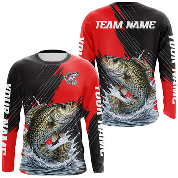 Maxcorners Crappie Fishing Long Sleeve Tournament Shirts, Personalized Crappie Fishing Jerseys LM1903